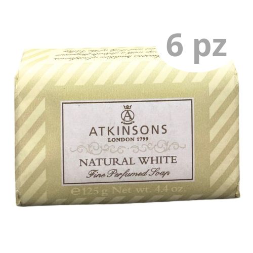Atkinsons saponette natural white 125 gr - Set da 6 pz -