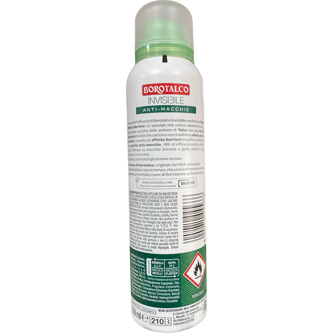 Borotalco deodorante spray invisible profumo di borotalco 150 ml