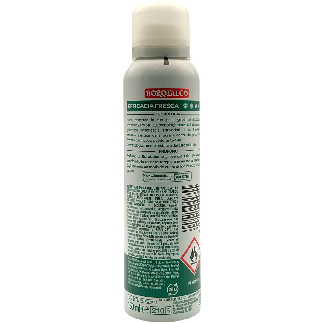 Borotalco deodorante spray zero sali al profumo di borotalco 150 ml