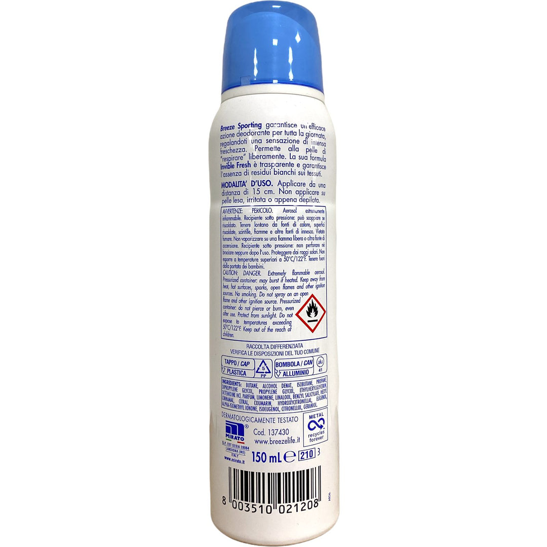 Breeze deodorante spray sporting 150 ml
