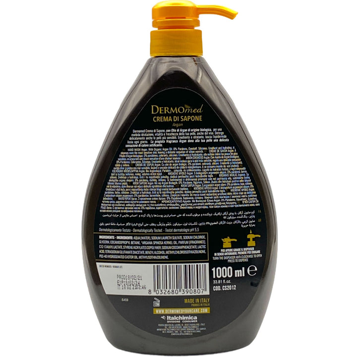 Dermomed sapone liquido dosatore 1 litro argan