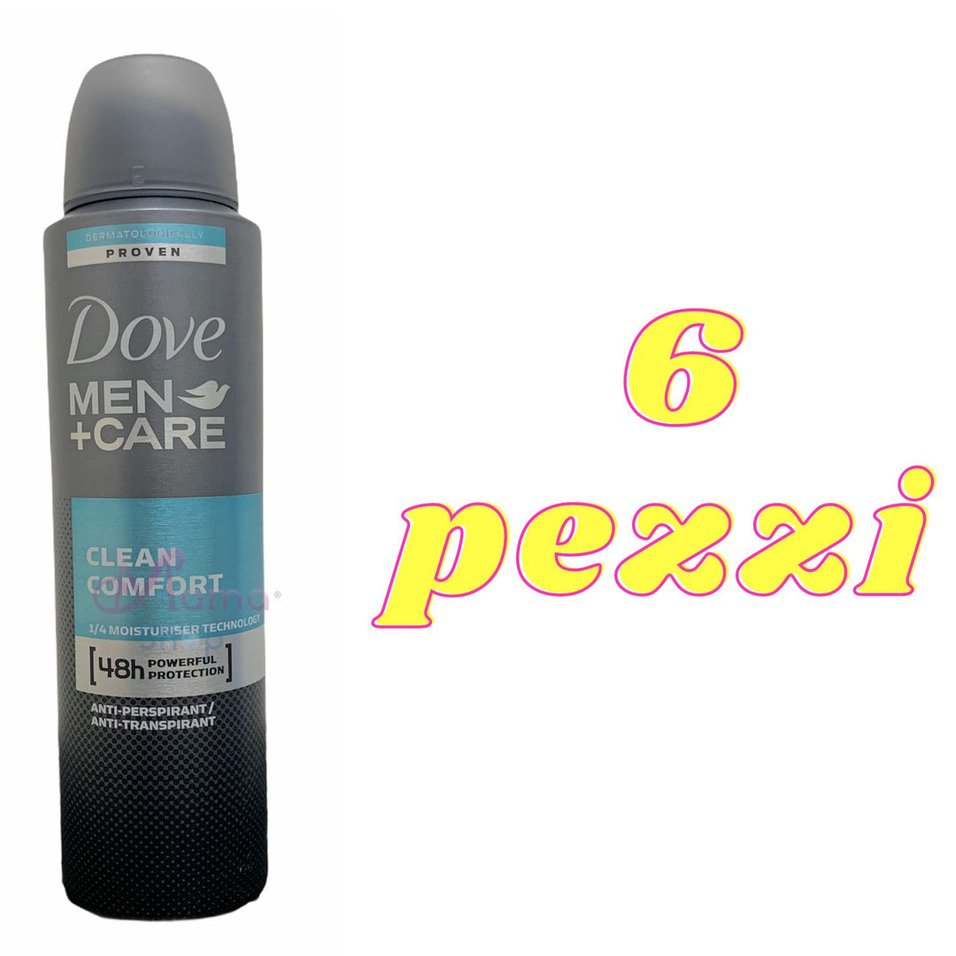 Dove deodorante spray men clean comfort 150 ml - Set da 6 pz -