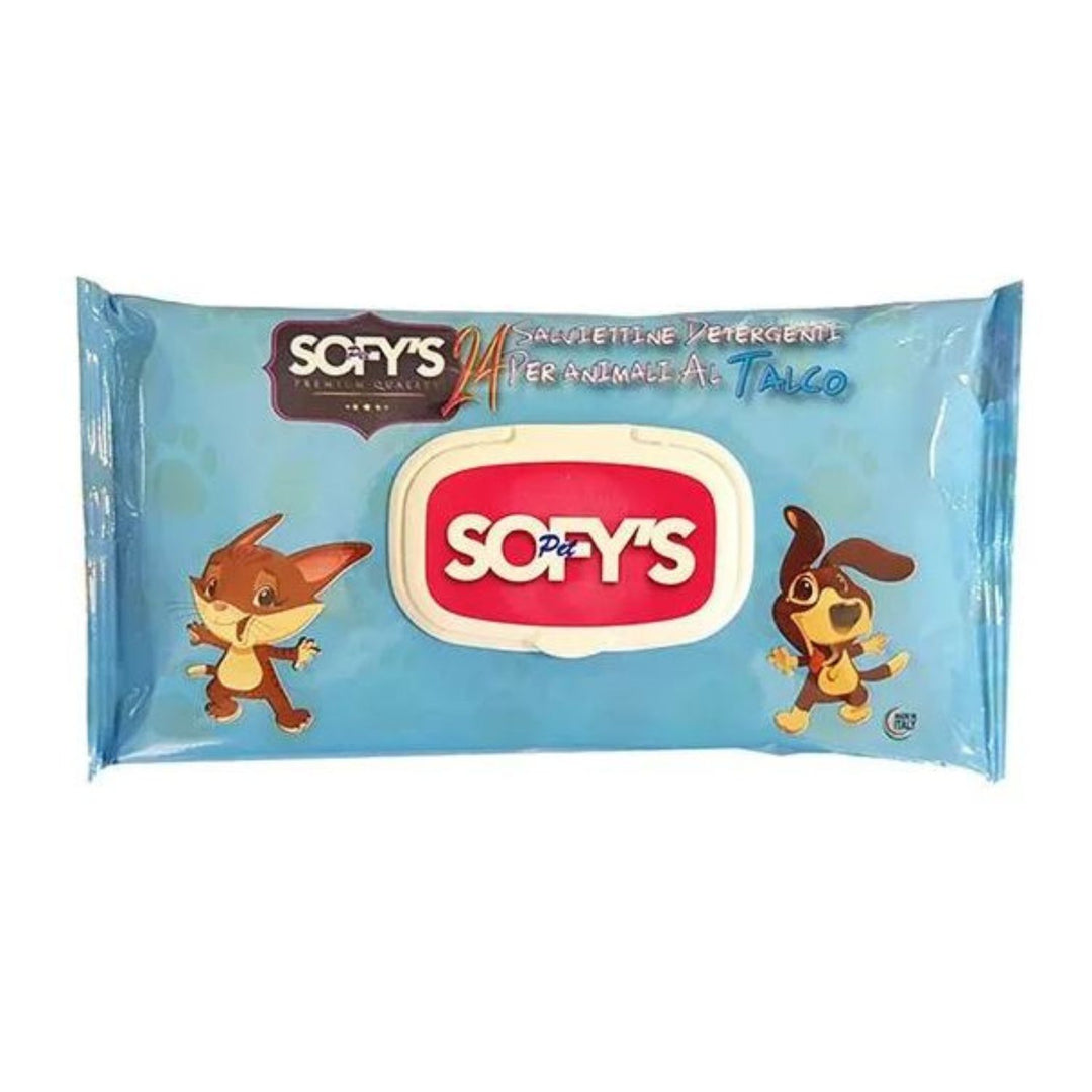 Sofy's Salviettine Detergenti per Animali al Talco – Confezione da 24 Pezzi, Profumate e Delicate per la Pulizia di Cani e Gatti
