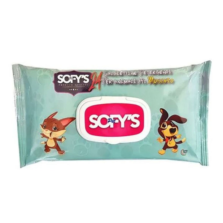 Sofy's Salviettine Detergenti per Animali al Muschio – Confezione da 24 Pezzi, Profumate e Delicate per la Pulizia di Cani e Gatti