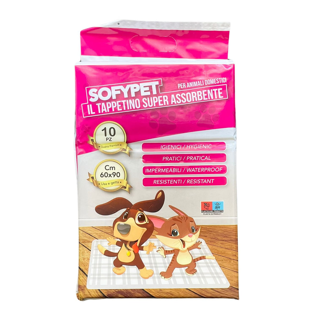 Sofypet Tappetini Igienici per Animali Domestici 60x90 cm – 10 Pezzi Extra Assorbenti per Cuccioli e Cani di Taglia Grande
