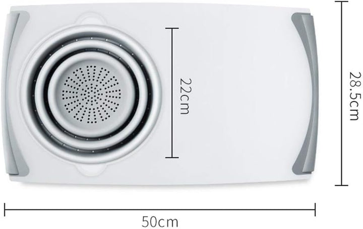 Tagliere da Cucina 2 in 1 con Colino Pieghevole Integrato – Antiscivolo, Salvaspazio, Ideale per Frutta e Verdura