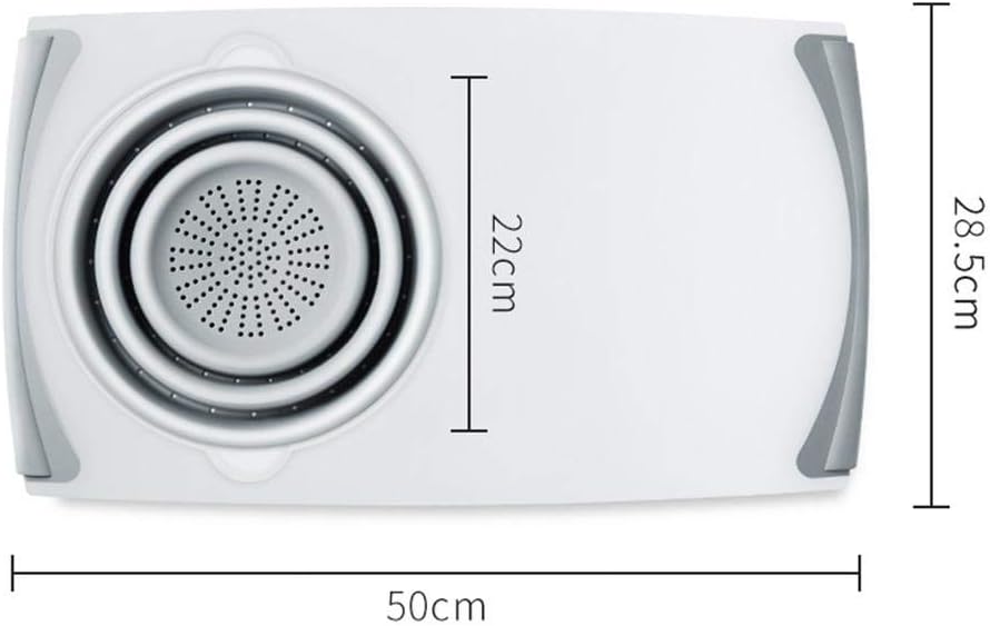 Tagliere da Cucina 2 in 1 con Colino Pieghevole Integrato – Antiscivolo, Salvaspazio, Ideale per Frutta e Verdura