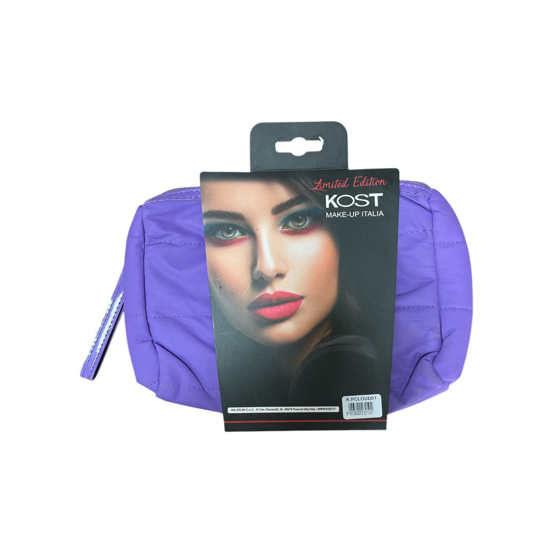 Pochette Viola in Tessuto Morbido con Make-Up Completo: 1 Matita Labbra, 1 Matita Occhi Automatica, 1 Mascara e 1 Rossetto