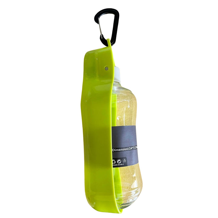 Borraccia da Viaggio per Cani con Abbeveratoio Integrato – Bottiglia Portatile 500 ml con Gancio Moschettone, Ideale per Passeggiate ed Escursioni