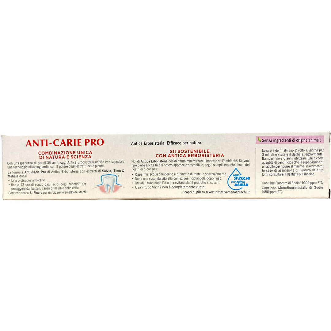 Antica erboristeria dentifricio anti carie pro con salvia timo e melissa 75 ml