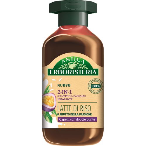 Antica Erboristeria Shampoo 2in1 con Latte di Riso 225 ml – Delicato e Nutriente per Capelli Morbidi e Facili da Pettinare