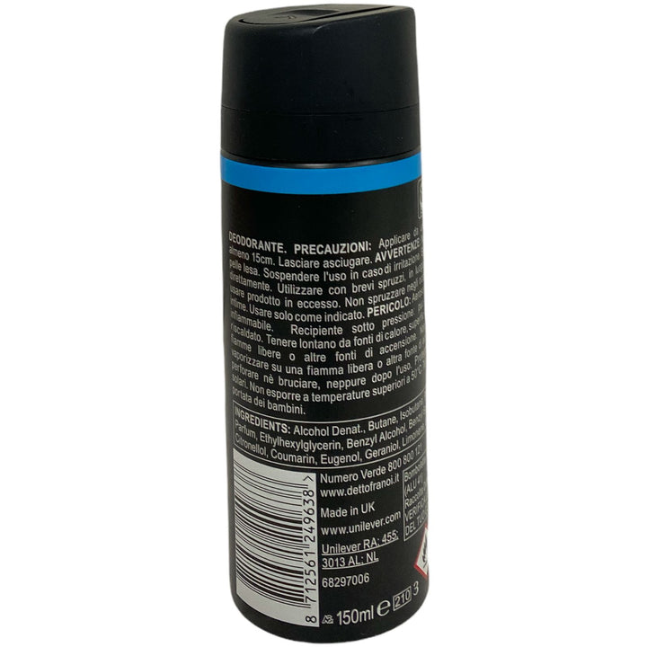 Axe Deodorante Spray Uomo Marine 150 ml – Freschezza Oceanica per una Protezione Intensa Tutto il Giorno