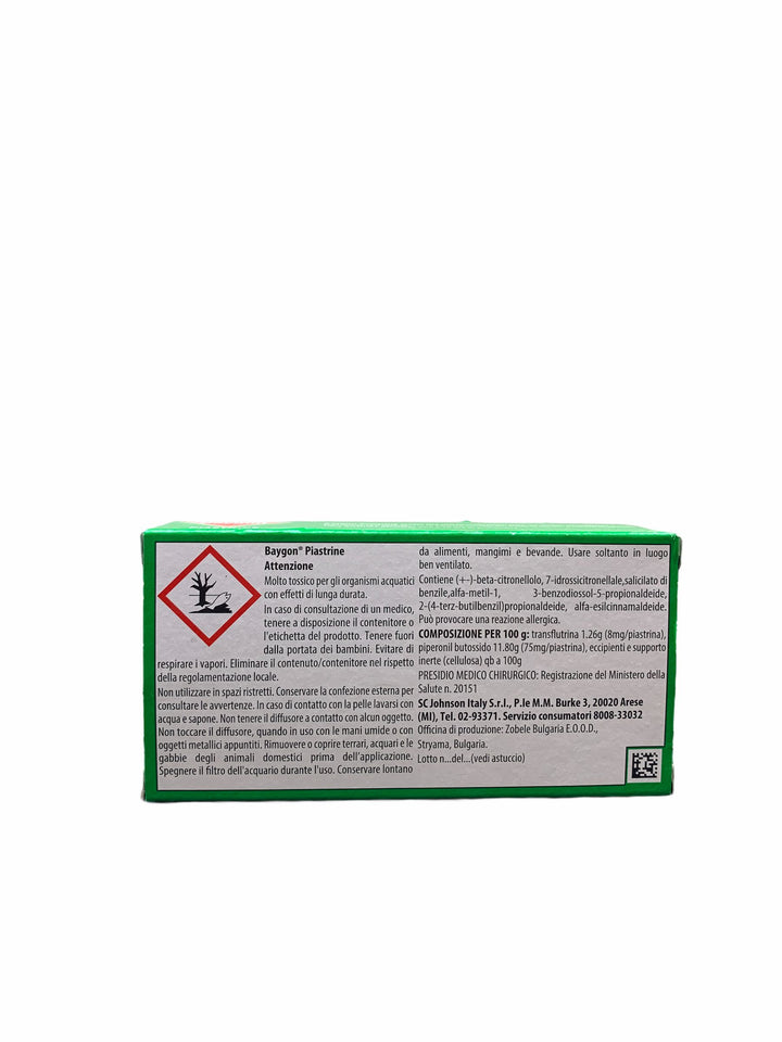 Baygon piastrine per zanzare comuni e tigri x30