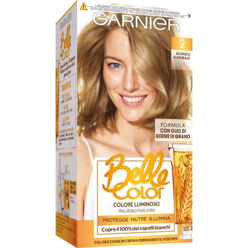 Belle Color N°2 Biondo Naturale – Colorazione Permanente con Riflessi Luminosi e Copertura Totale dei Capelli Bianchi
