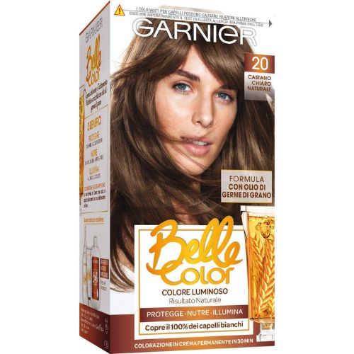 Belle Color N°20 Castano Chiaro Naturale – Colorazione Permanente con Riflessi Morbidi e Copertura Totale dei Capelli Bianchi