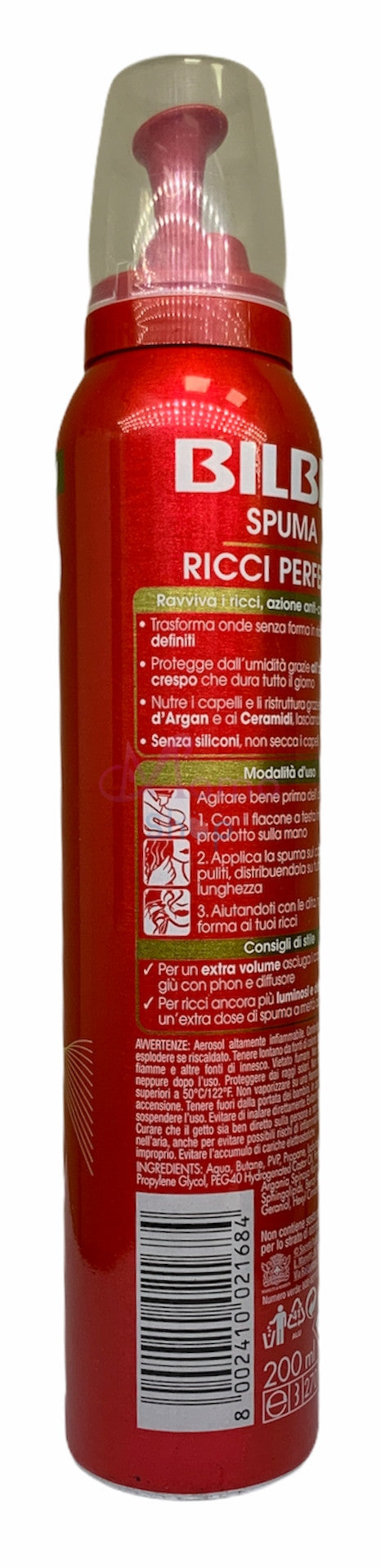 Bilba Spuma Ricci Perfetti Extra Forte 200 ml – Definizione Intensa e Tenuta Duratura per Capelli Ricci e Mossi
