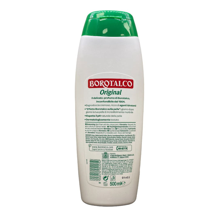 Borotalco Bagnoschiuma Idratante Original 500 ml – Pelle Morbida e Profumata con il Classico Profumo di Borotalco