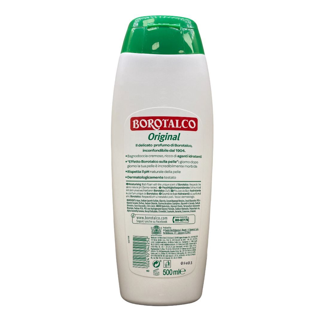 Borotalco Bagnoschiuma Idratante Original 500 ml – Pelle Morbida e Profumata con il Classico Profumo di Borotalco