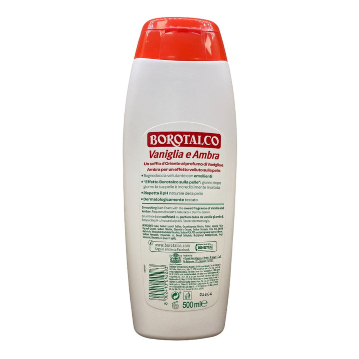 Borotalco bagnoschiuma vellutante vaniglia e ambra 500 ml