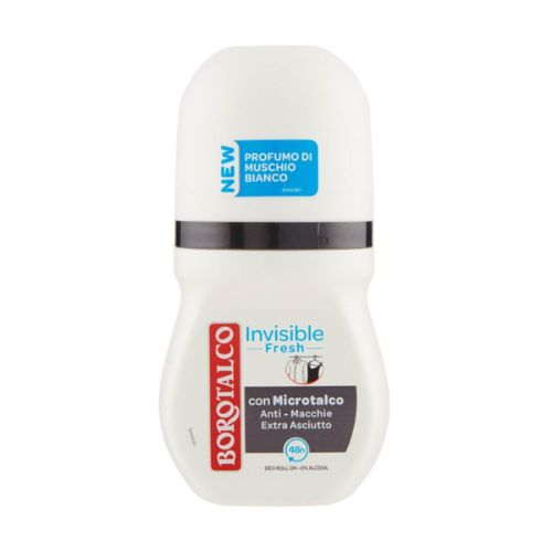 Borotalco Deodorante Roll-On Invisible Profumo Fresco 50 ml – Anti Macchie e Freschezza Duratura per Tutti i Giorni