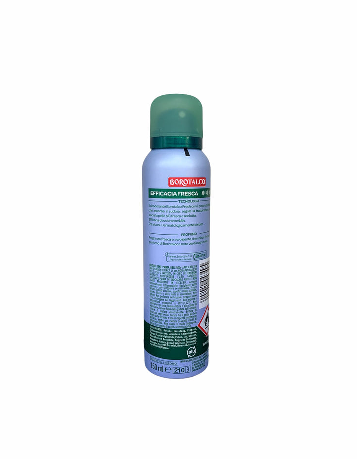 Borotalco Deodorante Spray Fresh 150 ml – Freschezza Attiva e Protezione 48h per una Sensazione di Pulito che Dura