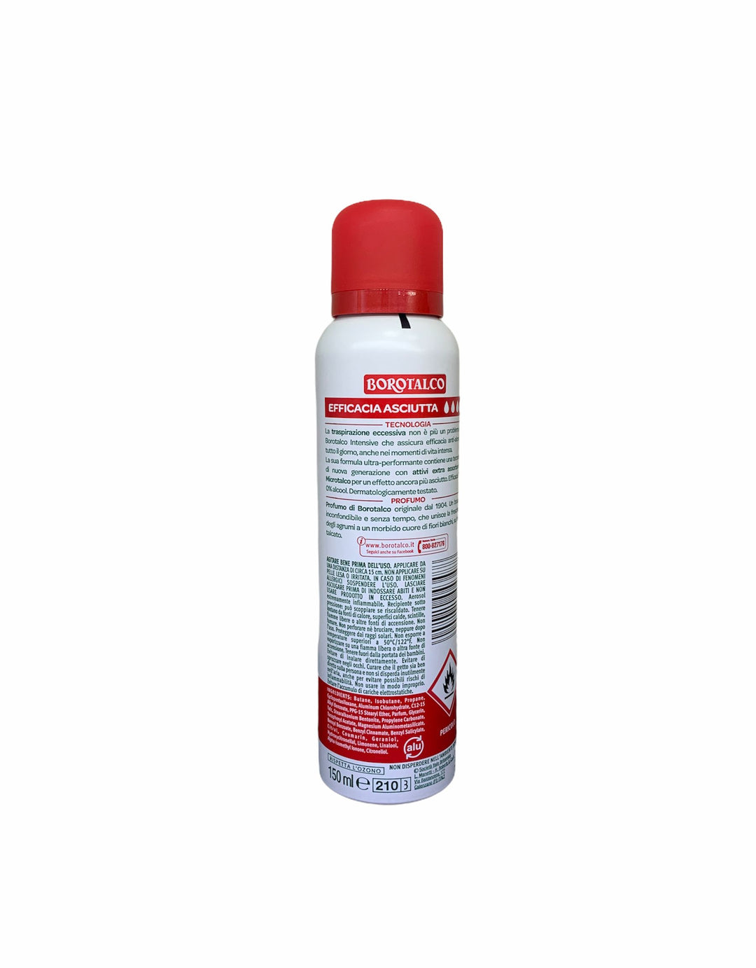 Borotalco Deodorante Spray Intensive 150 ml – Protezione Extra e Inconfondibile Profumo di Borotalco
