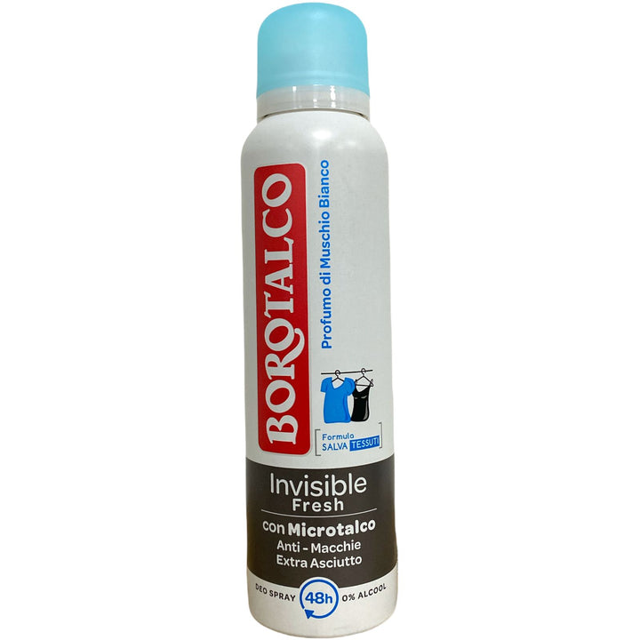 Borotalco deodorante spray invisible fresh profumo di muschio bianco 150 ml