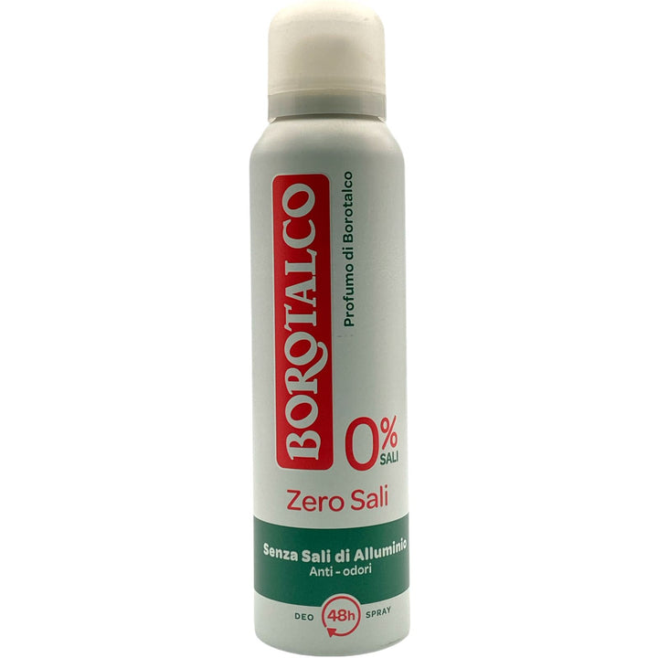 Borotalco Deodorante Spray Zero Sali 150 ml – Senza Sali di Alluminio e Inconfondibile Profumo di Borotalco