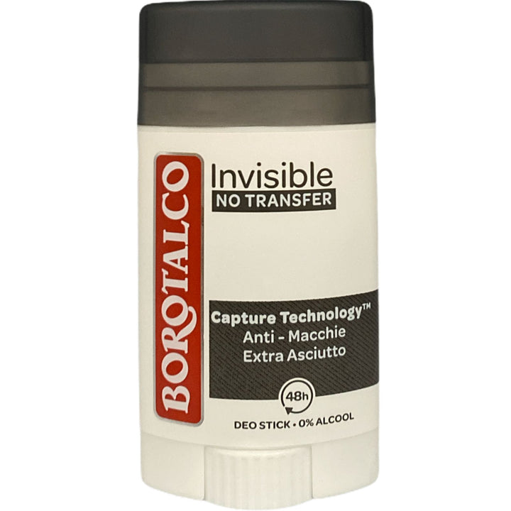 Borotalco Deodorante Stick Invisible 40 ml – Anti Macchia e Protezione 48h Senza Aloni sui Tessuti