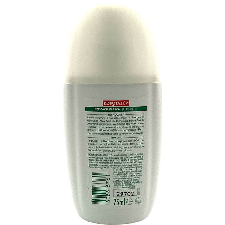 Borotalco Deodorante Vapo Zero Sali 75 ml – Senza Sali di Alluminio e Inconfondibile Profumo di Borotalco