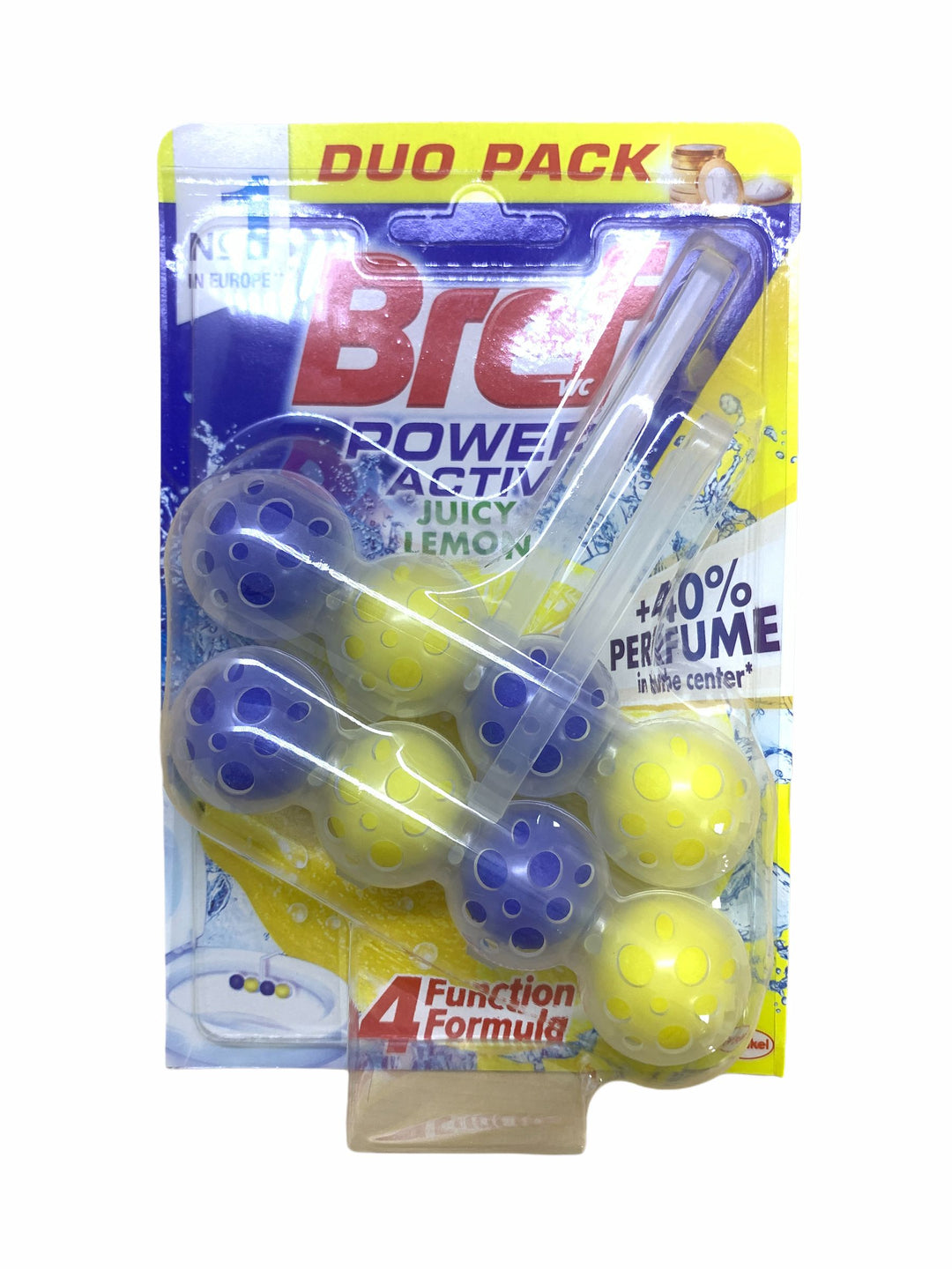 Bref WC Power Active Lemon 2x50 g – Detergente e Deodorante per WC con Freschezza al Limone