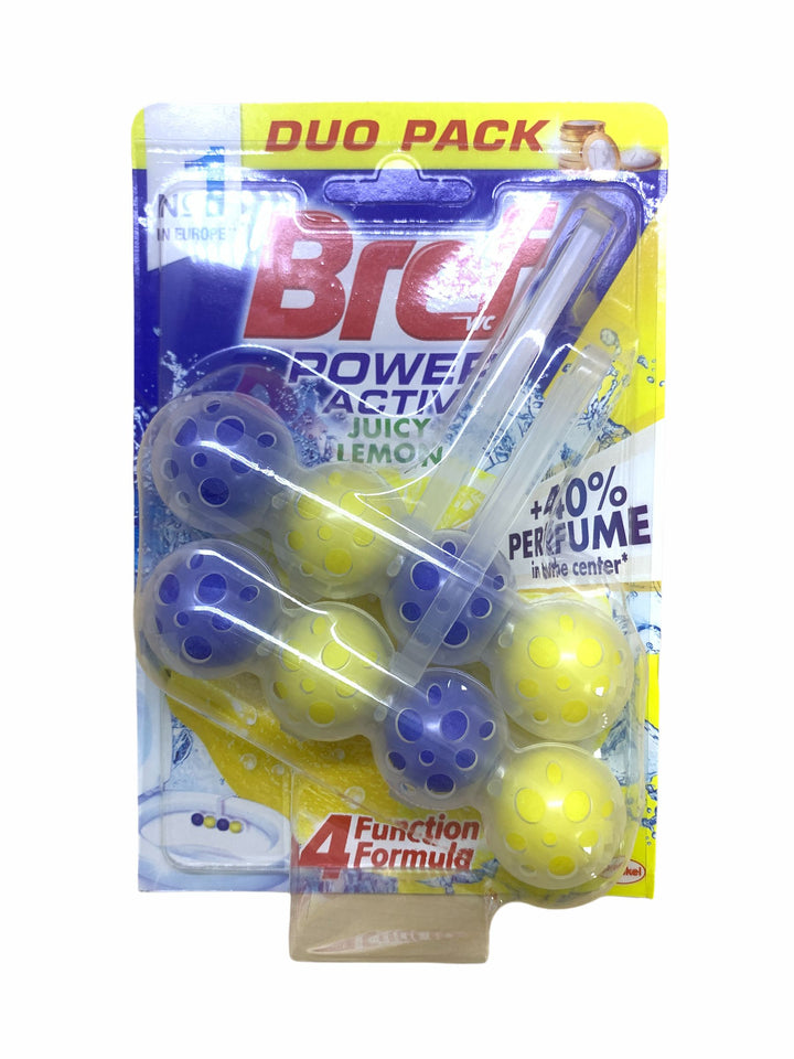 Bref WC Power Active Lemon 2x50 g – Detergente e Deodorante per WC con Freschezza al Limone