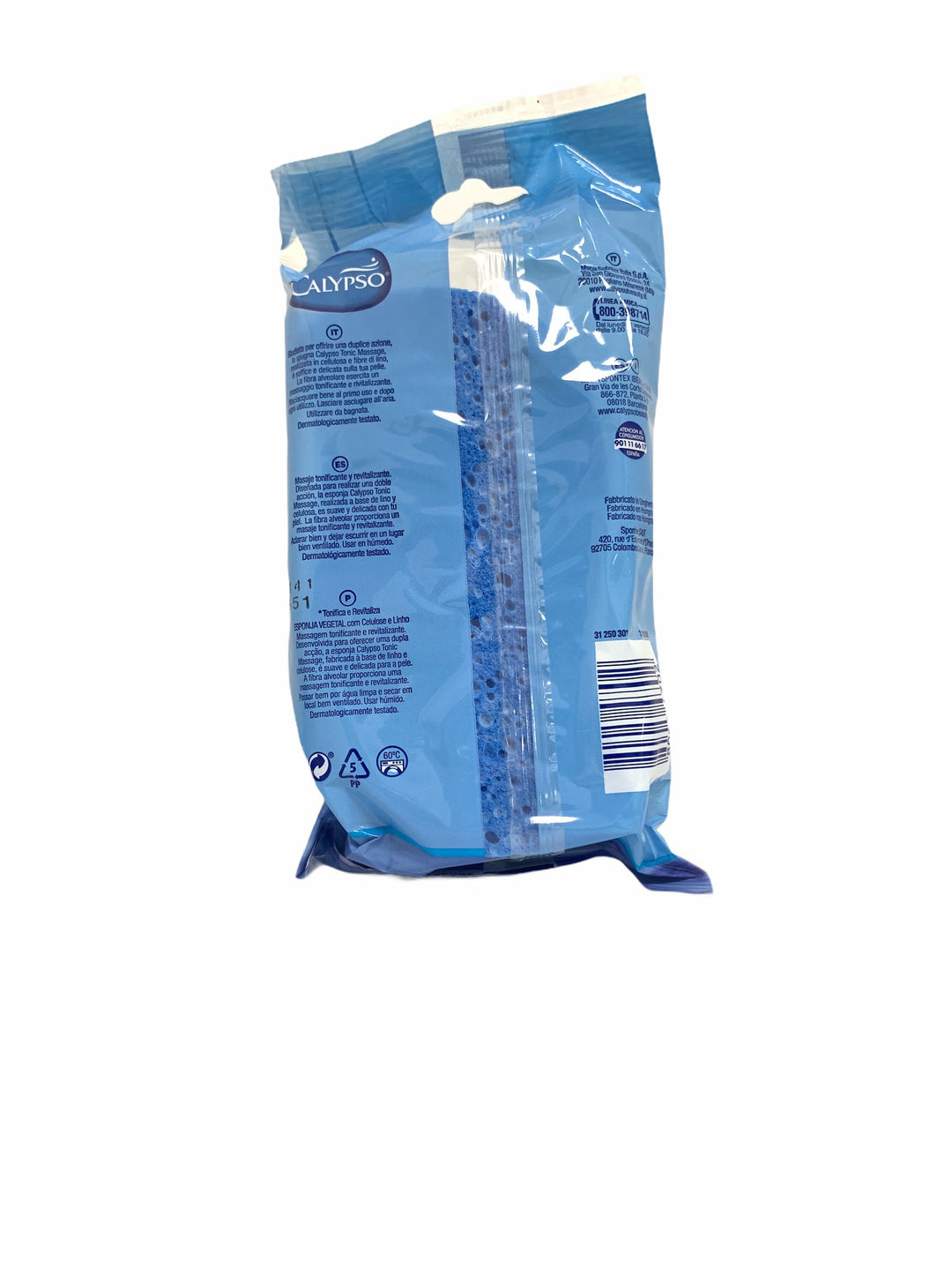 Calypso Tonic Massage – Spugna Vegetale con Cellulosa e Lino per Massaggio Rivitalizzante
