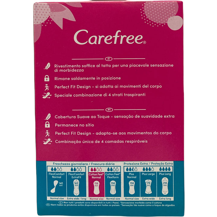 Carefree Proteggi Slip Distesi con Estratti di Cotone x40+4 – Freschezza Quotidiana e Comfort Naturale