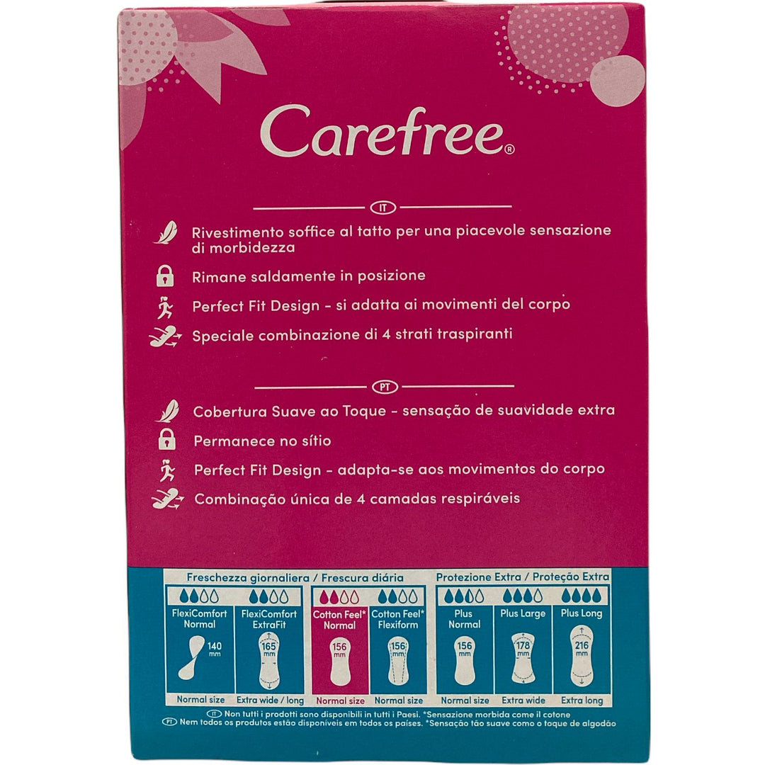 Carefree Proteggi Slip Distesi con Estratti di Cotone x40+4 – Freschezza Quotidiana e Comfort Naturale