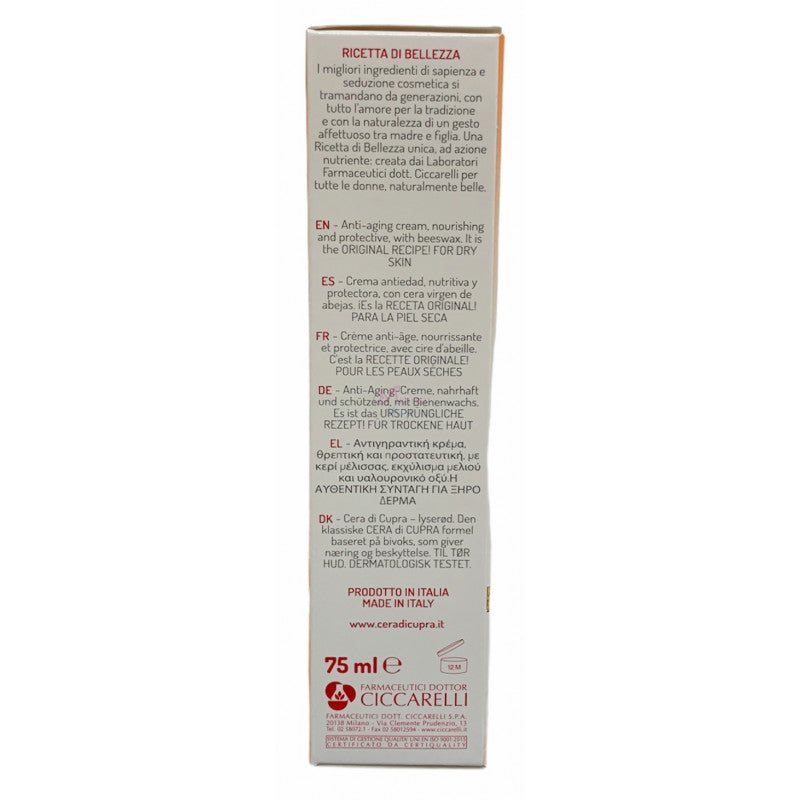 Cera di Cupra Rosa 75 ml – Crema Nutriente per Pelli Secche con Cera Vergine d'Api e Glicerina