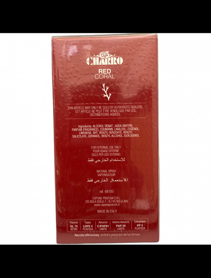 Charro Profumo Woman Red Coral 100 ml – Eau de Parfum Femminile Elegante e Seducente con Note Floreali e Fruttate