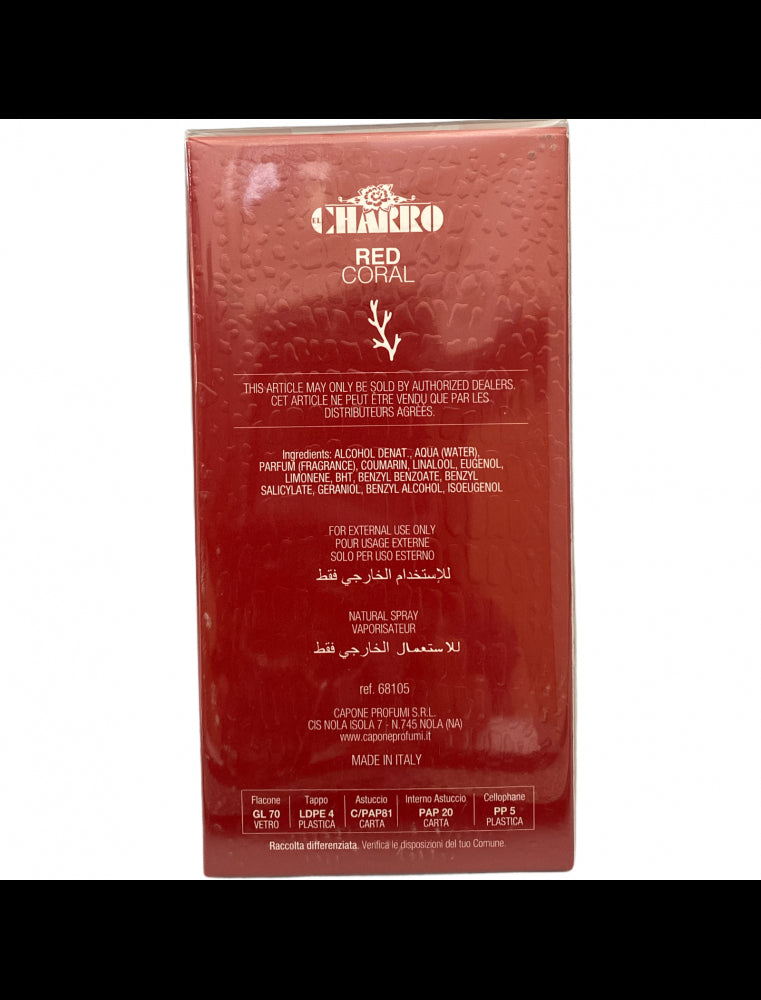 Charro Profumo Woman Red Coral 100 ml – Eau de Parfum Femminile Elegante e Seducente con Note Floreali e Fruttate