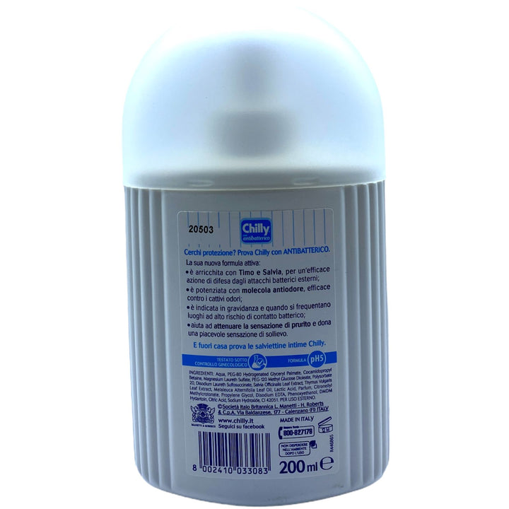Chilly Gel Intimo Antibatterico con Dosatore 200 ml – Protezione Quotidiana e Freschezza Prolungata