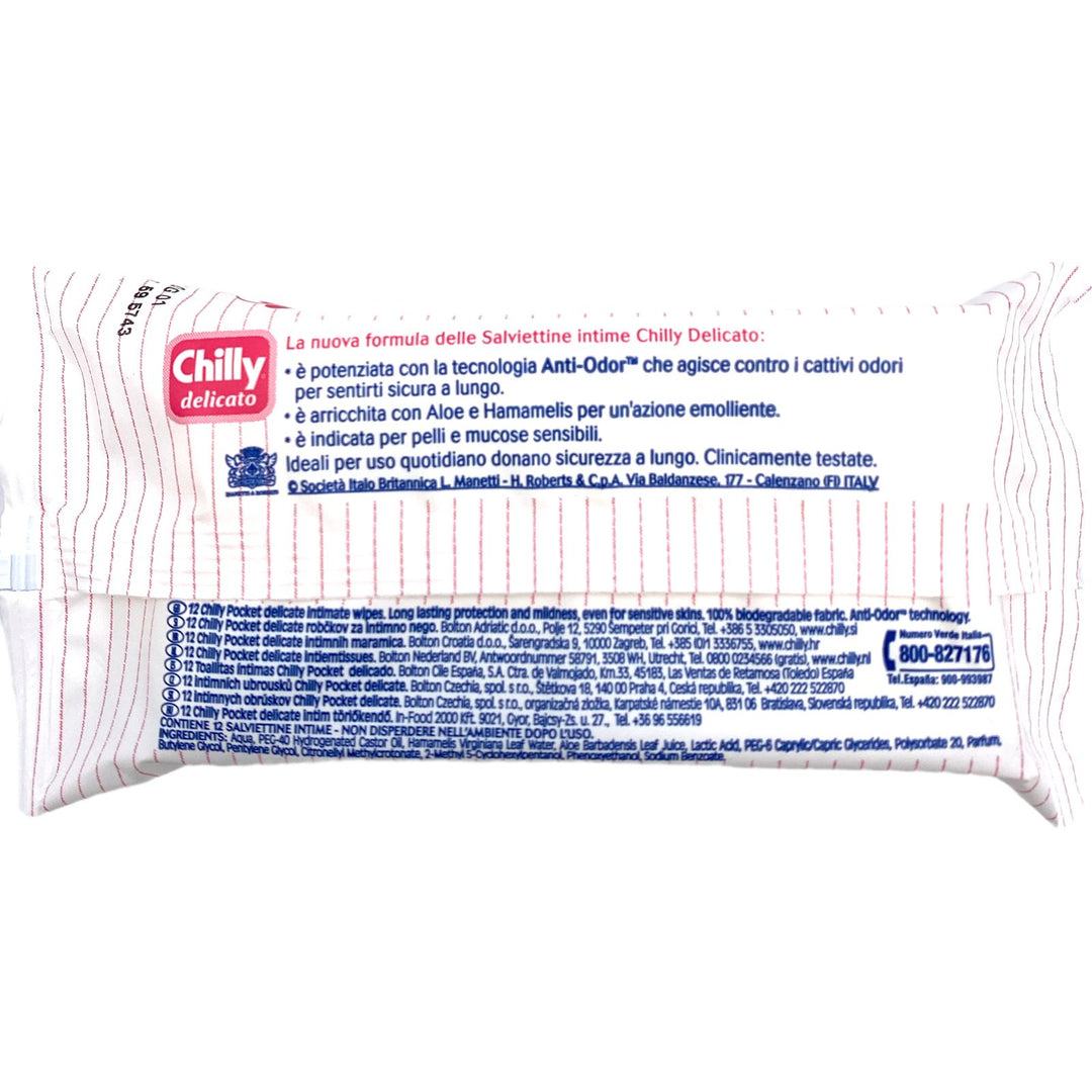 Chilly intimo salviettine deliCate formula lenitiva x12
