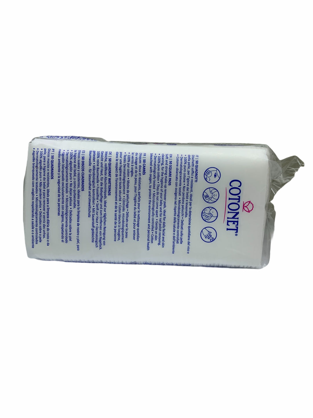 Cotonet Dischetti Struccanti Maxi Quadrati x50 – Morbidi, Resistenti e Ideali per la Pulizia del Viso