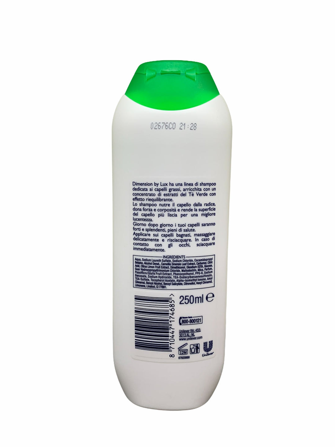 Dimension shampoo 2in1 con estratti di tè verde per capelli grassi 250 ml