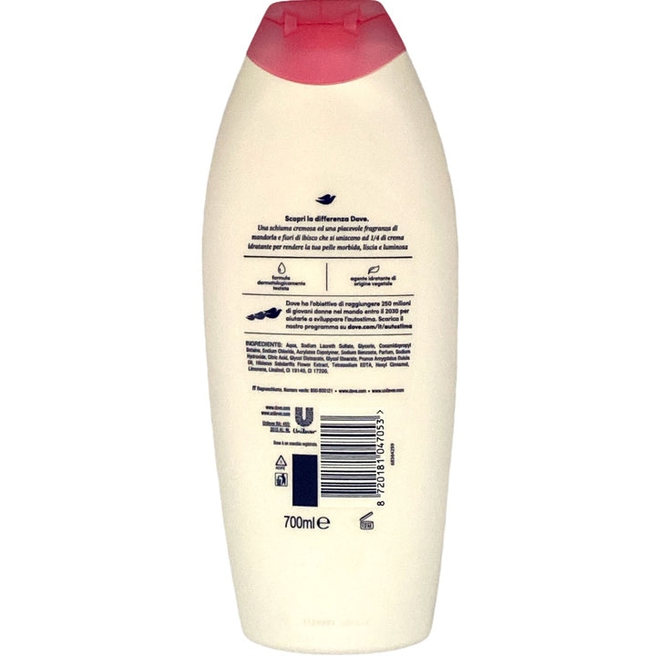 Dove bagnoschiuma di bellezza crema di mandorle e fiori ibisco 700 ml