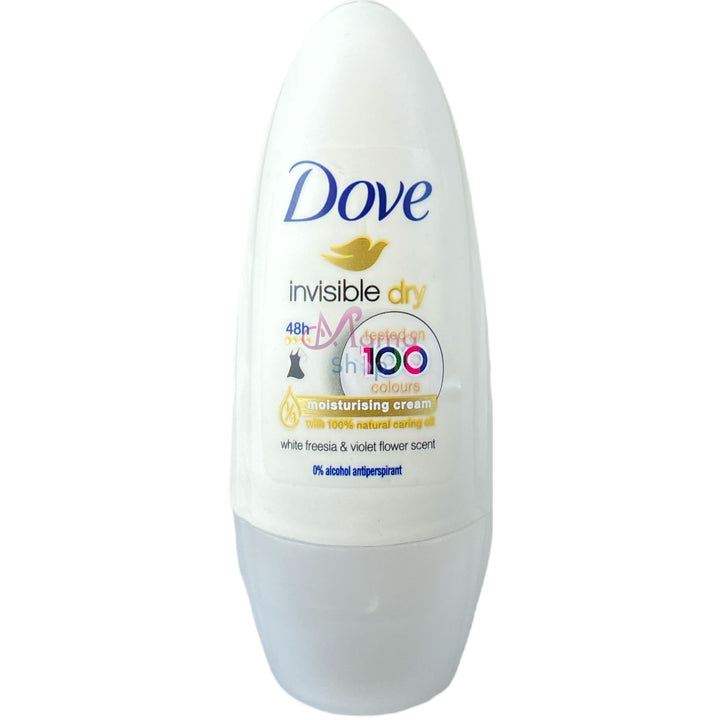 Dove Deodorante Roll On Invisible Dry 50 ml – Protezione Anti Macchie e Freschezza a Lungo
