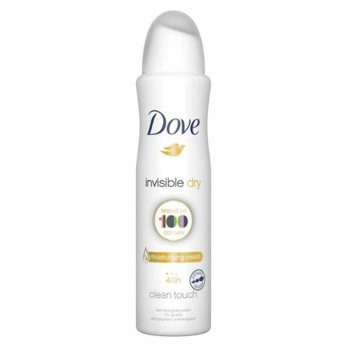 Dove Deodorante Spray Invisible Dry Clean Touch 150 ml – Protezione Anti Macchie e Freschezza Pulita
