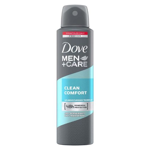 Dove Men+Care Deodorante Spray Clean Comfort 150 ml – Protezione 48 Ore e Comfort sulla Pelle