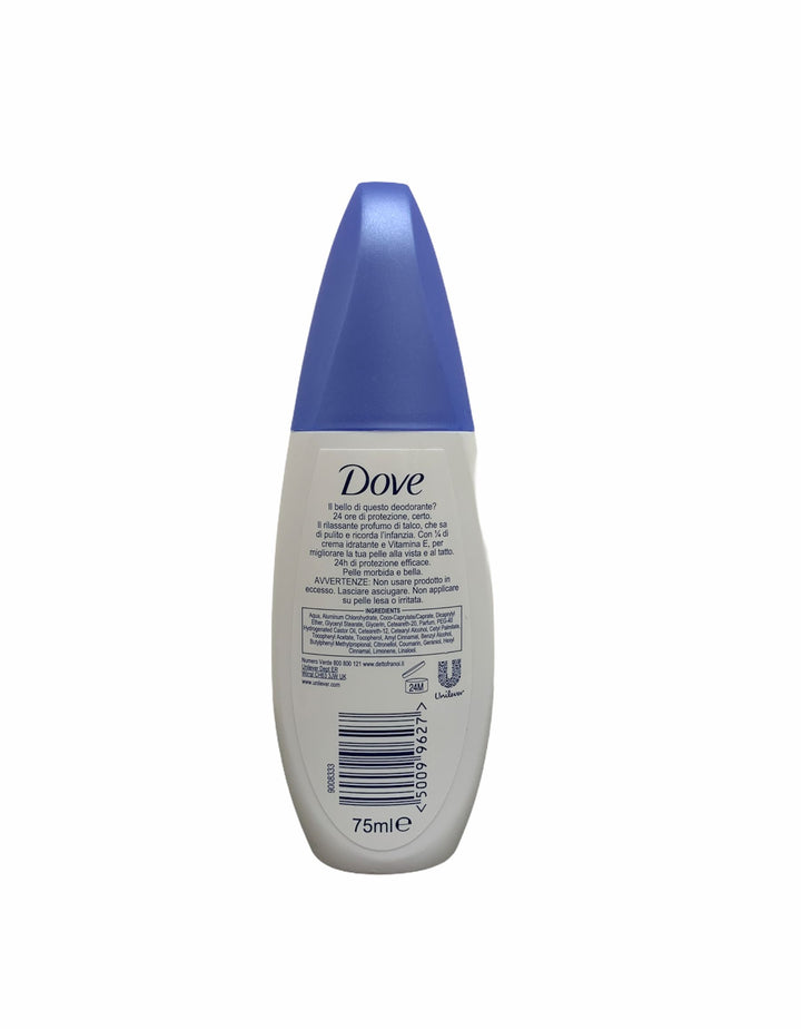 Dove Deodorante Vapo Talco 75 ml – Freschezza Delicata e Pelle Morbida Ogni Giorno