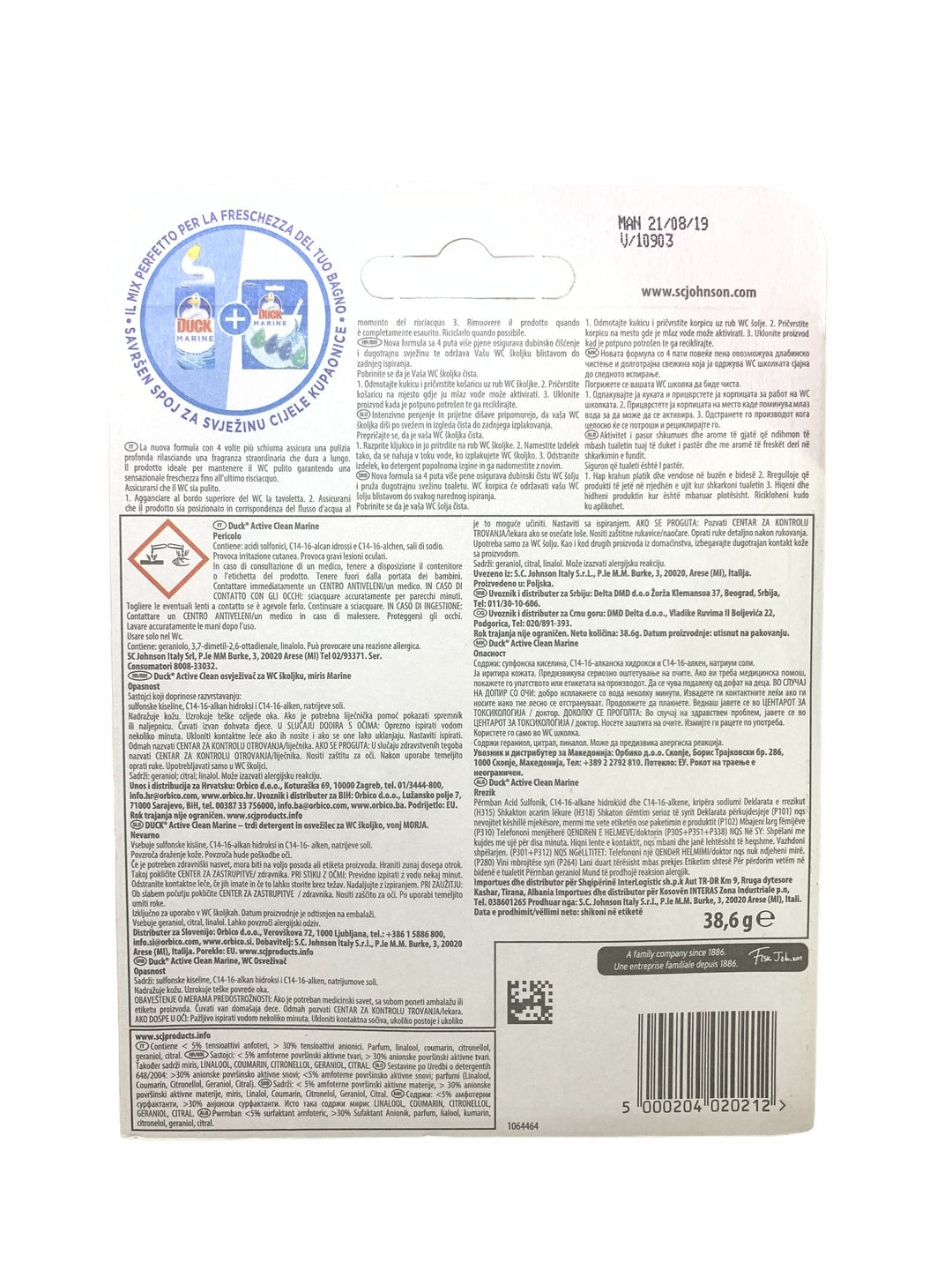 Duck Tavoletta WC Active Clean Pino – Pulizia e Freschezza Balsamica a Ogni Risciacquo