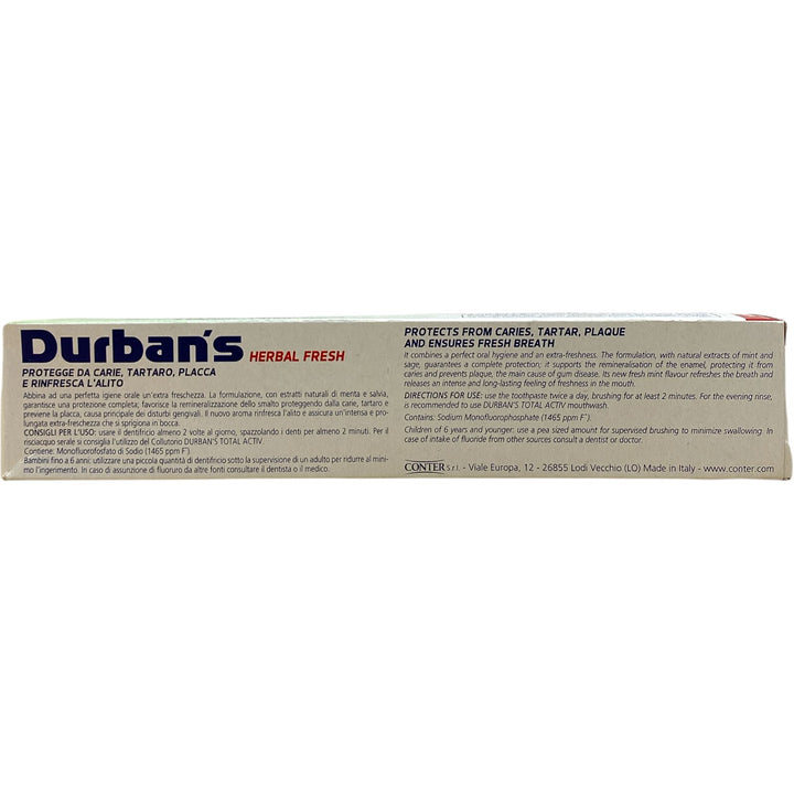 Durban's dentifricio herbal fresh menta e salvia 75 ml
