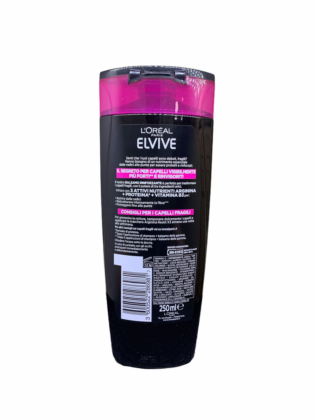 Elvive shampoo 2in1 arginina resist X3 rinforzante per capelli fragili 250 ml